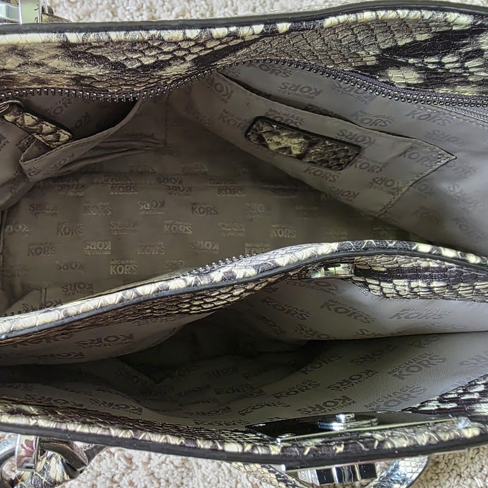 Michael Kors Python Pattern Tote - Tan And Black - image 6